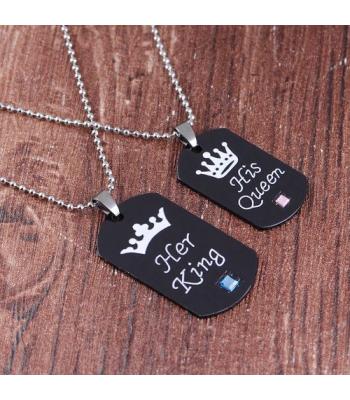 Edelstahl King & Queen Partner-Kette