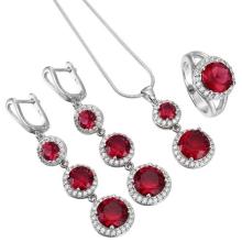 Silber Schmuck-Set mit rotem Achat & Ring