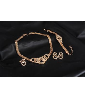 Schmuck-Set Afrikanisches Collier/ Ohrstecker/ Armkettchen und Ring