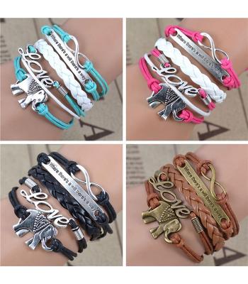 Leder Charm Armbänder mit Zitat