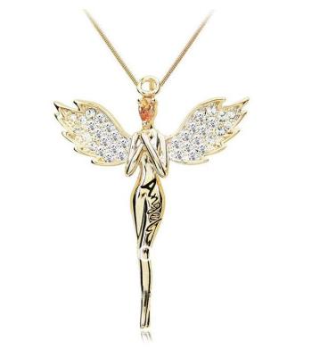Goldener Engel mit funkelnden Zirkon Steinchen