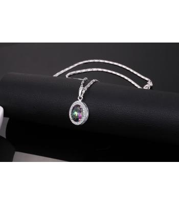 Opulentes Kristall Silber Schmuck-Set