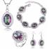 Opulentes Kristall Silber Schmuck-Set