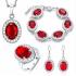 Opulentes Kristall Silber Schmuck-Set