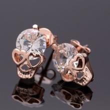 Rose`Gold Skulls Ohrstecker mit Kristall