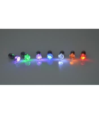 Multicolor LED Ohrstecker - mit leuchtendem Kristall