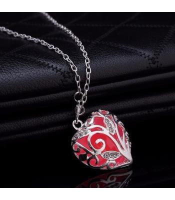 Herz-Medaillon in Silber-Rose *Glow in the Dark*