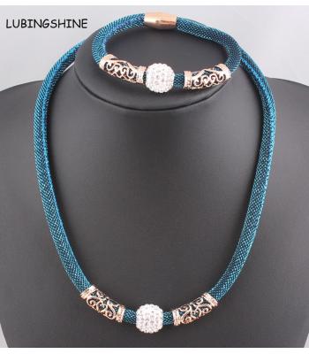 Shamballa Magnetverschluss Halskette & Armband Schmuck-Set
