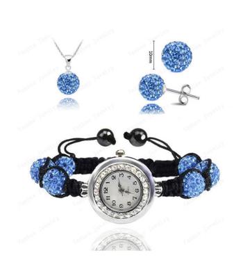 Disco Kugel Kristall Quarz Schmuck-Set