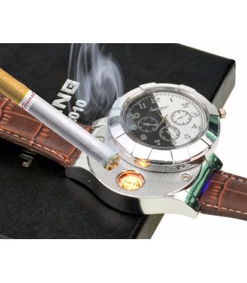 Analog Armband-Uhr mit USB *Sturmfeuerzeug*