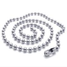 Edelstahl Silber Kugel-Perlen Halskette