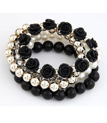 Schmuckes Perlen & Blumen Armband