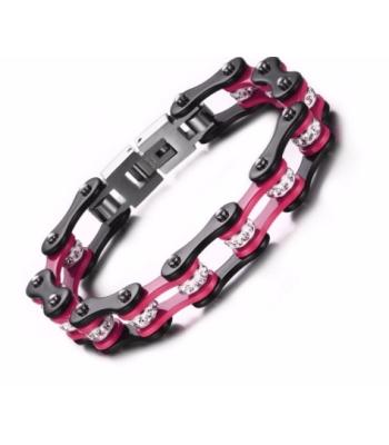 Ausgefallenes Biker-Armkettchen mit Strass