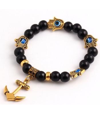 Vintage Gold/Schwarz *Armband* Hand der Fatima