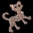 Glänzende Gold voller Strass Tiger Katze *Brosche*