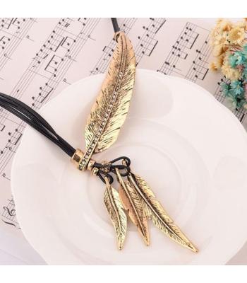 Feder Kristall Halskette