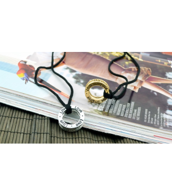 Love Halskette mit CZ Steinchen in Gold oder Silber