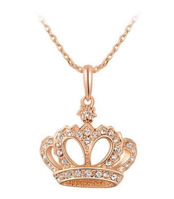 Elegante Luxuriöse Kronen Halskette mit Zirkonia