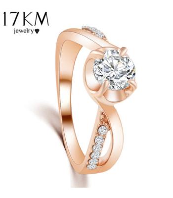 Edler Rose`Gold mit CZ Verlobungs-Ring