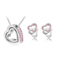 Schmuck-Set 4 tlg. Silber/Pink