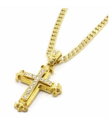 Hip Hop Strass-Kreuz Halskette