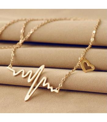 Herzfrequenz Halskette Gold mit Herzchen